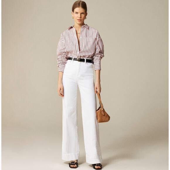 J.Crew 1996 New High-Rise Denim Trouser Jeans WMNS 26 White Semi-Stretch Zip Fly - Picture 1 of 7